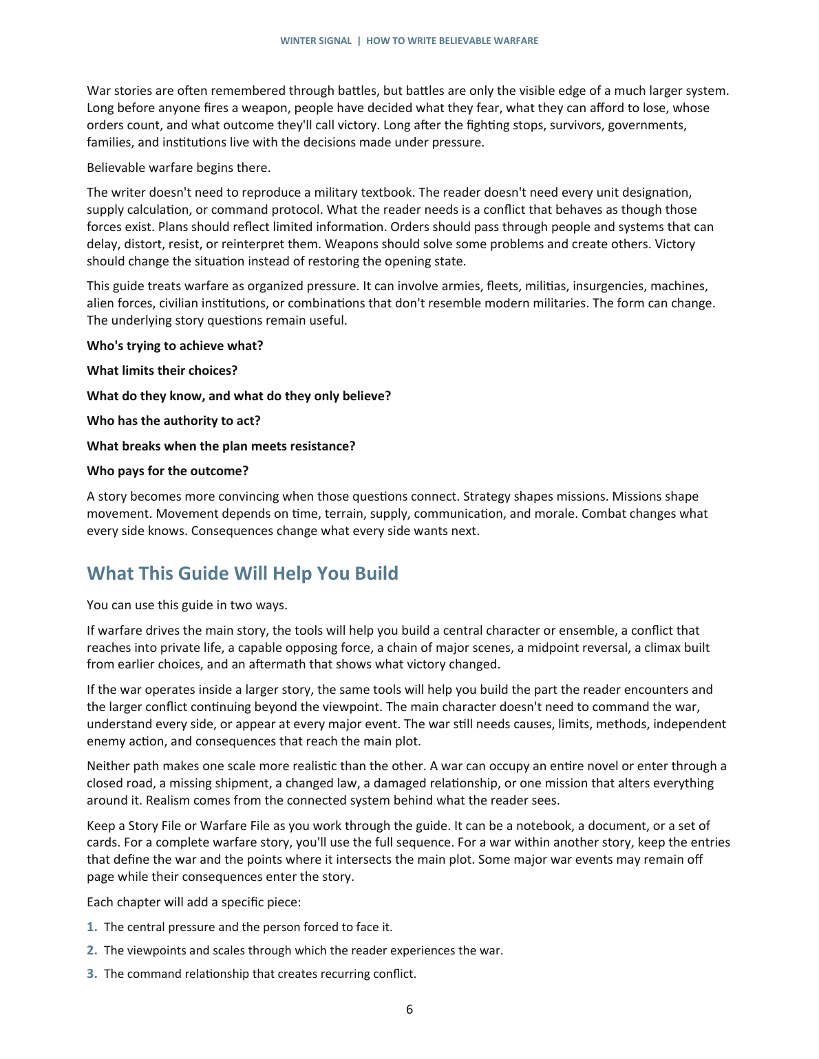 Introduction sample page from How to Write Believable Warfare