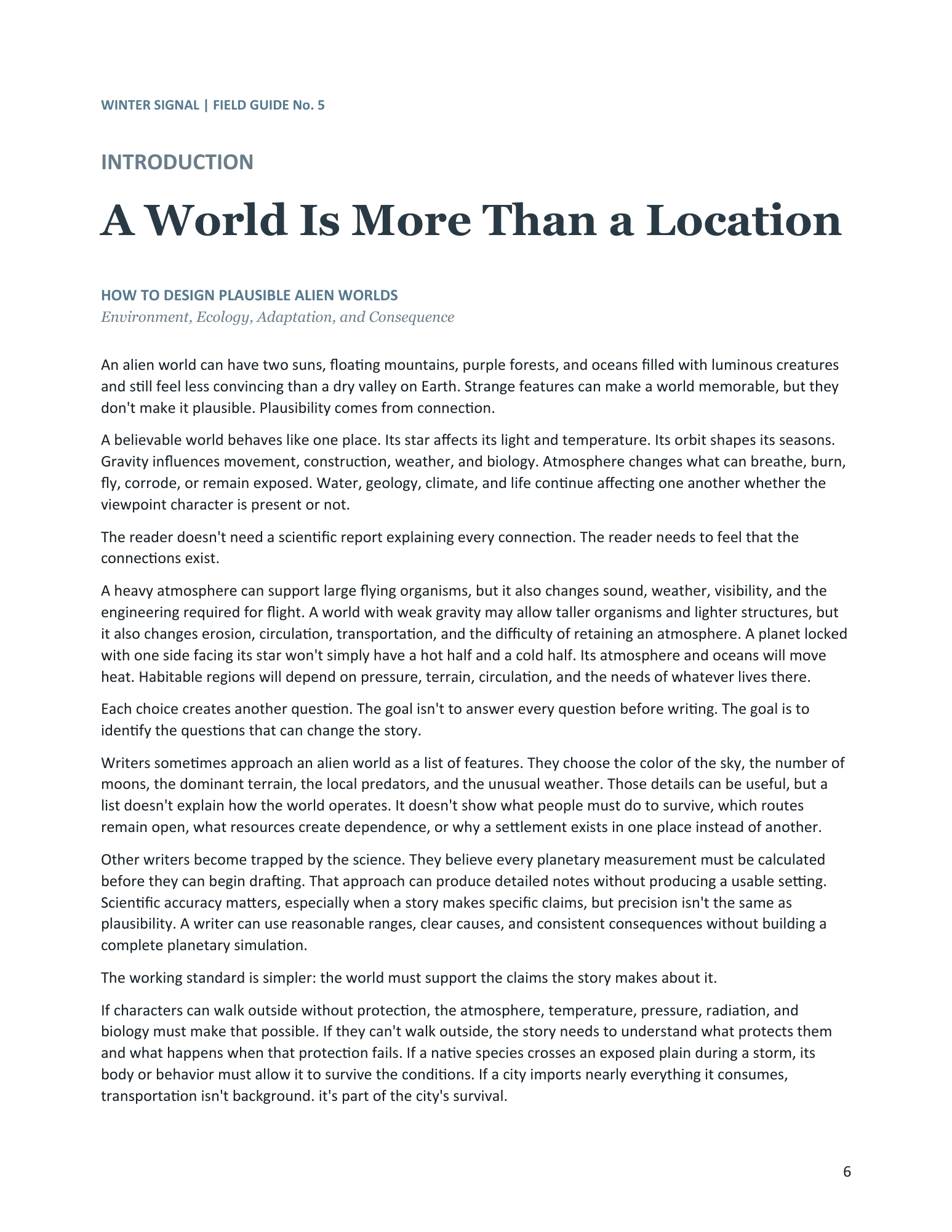 Introduction sample page from How to Design Plausible Alien Worlds